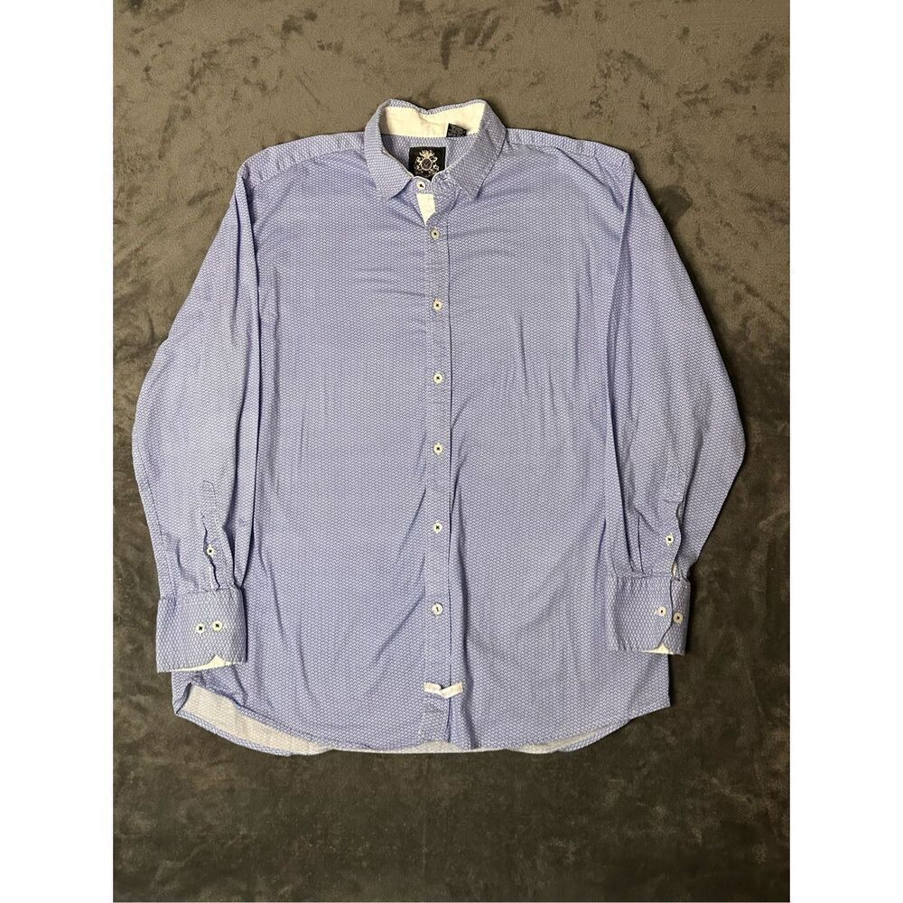 English Laundry LS Button Up Shirt Mens XL Blue White Vintage Preppy